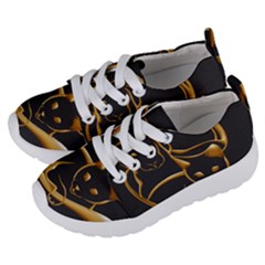 Gold Dog Cat Animal Jewel Kids  Lightweight Sports Shoes