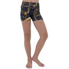 Gold Dog Cat Animal Jewel Kids  Lightweight Velour Yoga Shorts