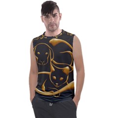 Gold Dog Cat Animal Jewel Men s Regular Tank Top by HermanTelo