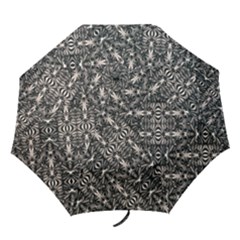 Modern Tribal Silver Ornate Pattern Print Folding Umbrellas by dflcprintsclothing