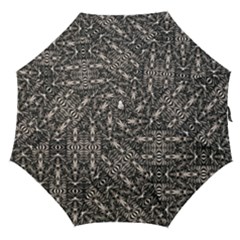 Modern Tribal Silver Ornate Pattern Print Straight Umbrellas by dflcprintsclothing