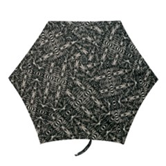 Modern Tribal Silver Ornate Pattern Print Mini Folding Umbrellas by dflcprintsclothing