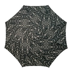 Modern Tribal Silver Ornate Pattern Print Golf Umbrellas by dflcprintsclothing