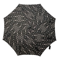 Modern Tribal Silver Ornate Pattern Print Hook Handle Umbrellas (medium) by dflcprintsclothing