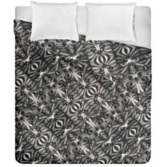 Modern Tribal Silver Ornate Pattern Print Duvet Cover Double Side (california King Size) by dflcprintsclothing