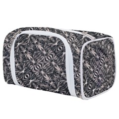 Modern Tribal Silver Ornate Pattern Print Toiletries Pouch