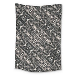 Modern Tribal Silver Ornate Pattern Print Large Tapestry by dflcprintsclothing