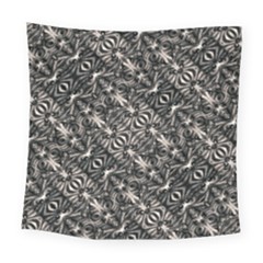 Modern Tribal Silver Ornate Pattern Print Square Tapestry (large) by dflcprintsclothing