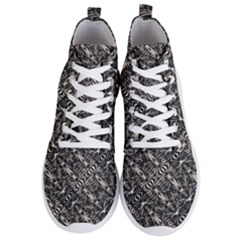 Modern Tribal Silver Ornate Pattern Print Men s Lightweight High Top Sneakers by dflcprintsclothing