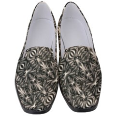 Modern Tribal Silver Ornate Pattern Print Women s Classic Loafer Heels by dflcprintsclothing