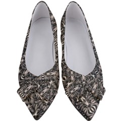 Modern Tribal Silver Ornate Pattern Print Women s Bow Heels by dflcprintsclothing