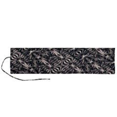 Modern Tribal Silver Ornate Pattern Print Roll Up Canvas Pencil Holder (l) by dflcprintsclothing