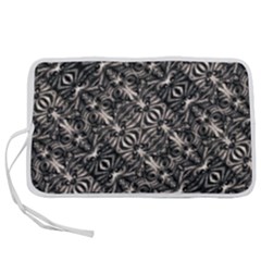 Modern Tribal Silver Ornate Pattern Print Pen Storage Case (s) by dflcprintsclothing