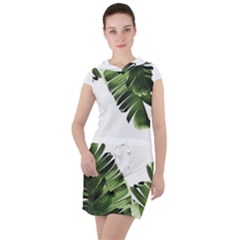 Banana Leaves Drawstring Hooded Dress by goljakoff