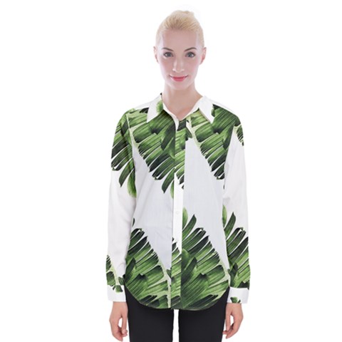 Banana Leaves Womens Long Sleeve Shirt by goljakoff