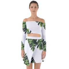 Banana Leaves Off Shoulder Top With Skirt Set by goljakoff