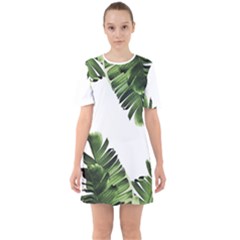 Banana Leaves Sixties Short Sleeve Mini Dress by goljakoff