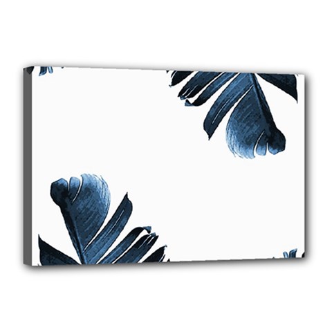 Blue Banana Leaves Canvas 18  X 12  (stretched) by goljakoff