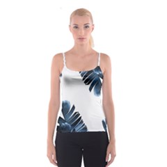 Blue Banana Leaves Spaghetti Strap Top by goljakoff