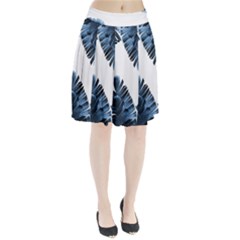 Blue Banana Leaves Pleated Skirt by goljakoff