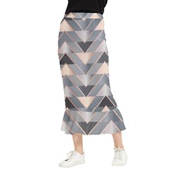 Modern Triangles Maxi Fishtail Chiffon Skirt by LoolyElzayat