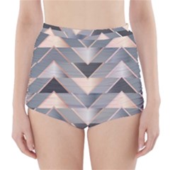 Modern Triangles High-waisted Bikini Bottoms by LoolyElzayat