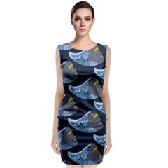 Queen Fish Doodle Art Classic Sleeveless Midi Dress by tmsartbazaar