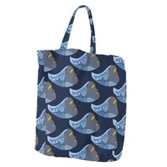 Queen Fish Doodle Art Giant Grocery Tote by tmsartbazaar