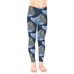 Queen Fish Doodle Art Kids  Leggings by tmsartbazaar