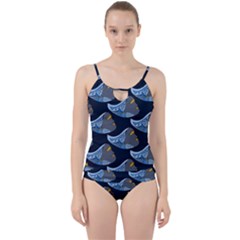 Queen Fish Doodle Art Cut Out Top Tankini Set by tmsartbazaar