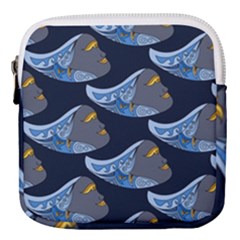 Queen Fish Doodle Art Mini Square Pouch by tmsartbazaar