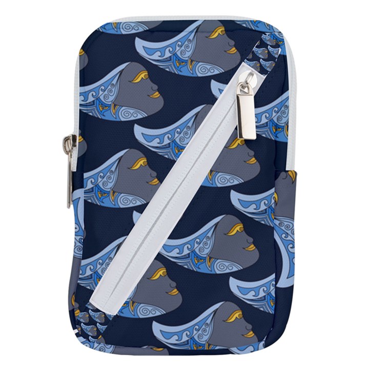 Queen Fish Doodle Art Belt Pouch Bag (Large)