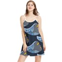 Queen Fish Doodle Art Summer Frill Dress View1