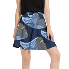 Queen Fish Doodle Art Waistband Skirt by tmsartbazaar