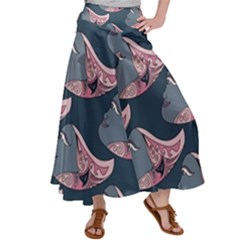 Doodle Queen Fish Pattern Satin Palazzo Pants by tmsartbazaar