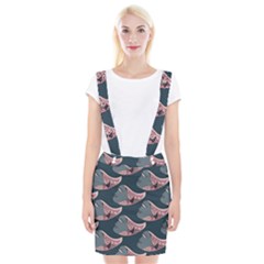 Doodle Queen Fish Pattern Braces Suspender Skirt by tmsartbazaar