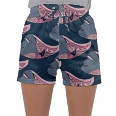 Doodle Queen Fish Pattern Sleepwear Shorts by tmsartbazaar