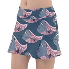 Doodle Queen Fish Pattern Tennis Skorts by tmsartbazaar