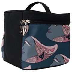 Doodle Queen Fish Pattern Make Up Travel Bag (big) by tmsartbazaar