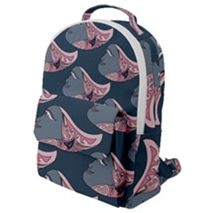 Doodle Queen Fish Pattern Flap Pocket Backpack (small) by tmsartbazaar