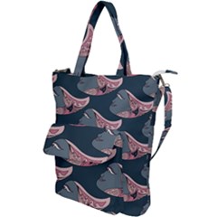 Doodle Queen Fish Pattern Shoulder Tote Bag by tmsartbazaar