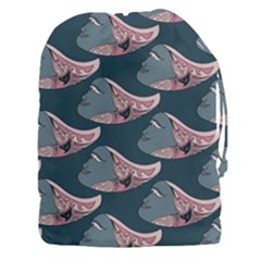 Doodle Queen Fish Pattern Drawstring Pouch (3xl) by tmsartbazaar