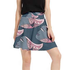 Doodle Queen Fish Pattern Waistband Skirt by tmsartbazaar