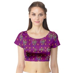 Beautiul Flowers On Wonderful Flowers Short Sleeve Crop Top by pepitasart