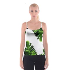 Green Banana Leaves Spaghetti Strap Top by goljakoff