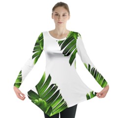 Green Banana Leaves Long Sleeve Tunic  by goljakoff