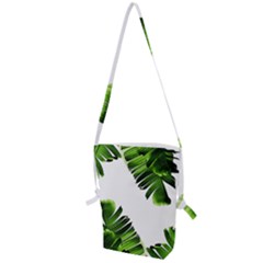 Green Banana Leaves Folding Shoulder Bag by goljakoff