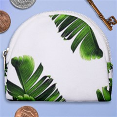 Green Banana Leaves Horseshoe Style Canvas Pouch by goljakoff