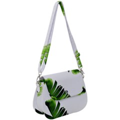 Green Banana Leaves Saddle Handbag by goljakoff