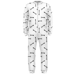 Antique Iron Key Graphic Silhouette Motif Pattern Onepiece Jumpsuit (men) 